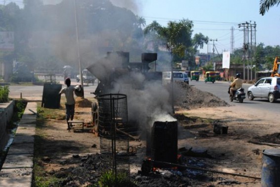 Baking of bitumen pollutes air: TSPCB paying no attention Baking of bitumen pollutes air: TSPCB paying no attention